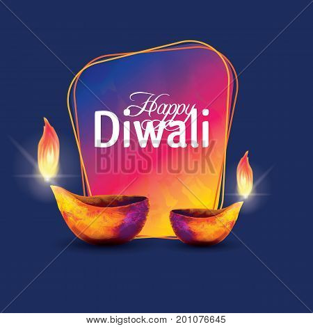 Vector illustration on the theme of the traditional celebration of happy diwali. Deepavali light and fire festival.