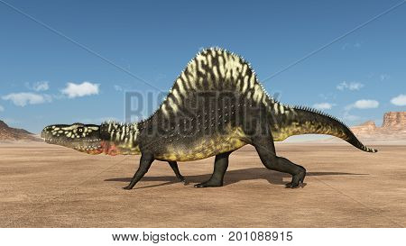 Computer generated 3D illustration with the archosaur Arizonasaurus