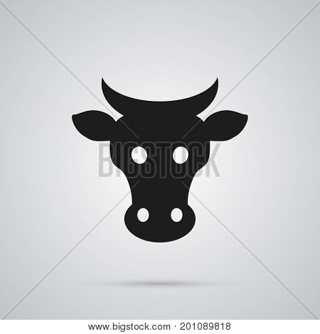 Vector Kine  Element In Trendy Style.  Isolated Cow Icon Symbol On Clean Background.