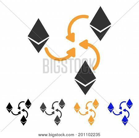 Ethereum Mixer Swirl icon. Vector illustration style is flat iconic symbol with black, gray, orange, blue color variants. Designed for web and software interfaces.