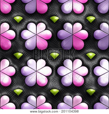3D Render Of Pattern Seamless Leather Tile