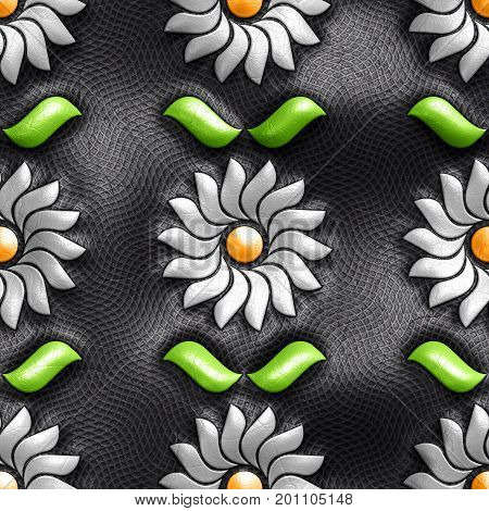 3D Render Of Pattern Seamless Leather Tile