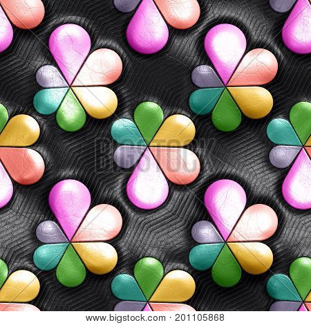3D Render Of Pattern Seamless Leather Tile