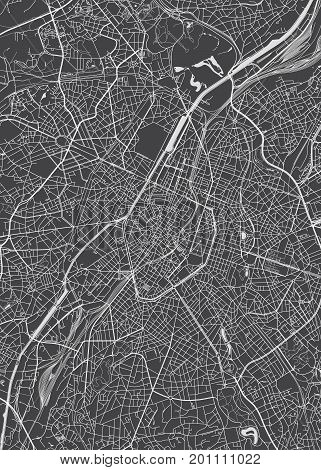 Brussels city plan detailed vector map print poster