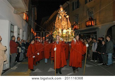The Annual Procession To Jesus Christ At Easter In Mendrisio