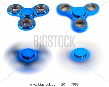 Set of spinners in different states. Spin and static anti-stress toy