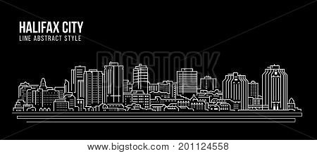 Cityscape Building Line art Vector Illustration design - Halifax city