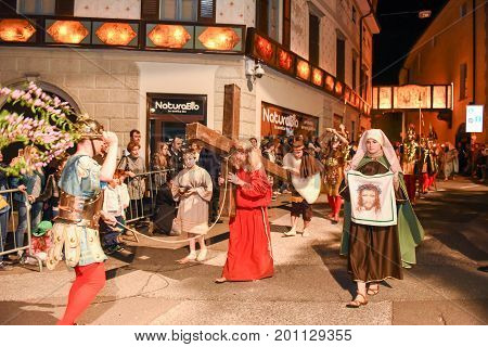 Annual Procession Of The Crucifixion Of Jesus Christ At Easter