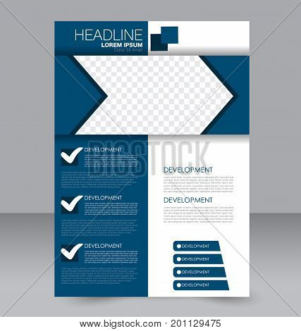 Brochure template. Business flyer. Annual report cover. Editable A4 poster for design education, presentation, website, magazine page.