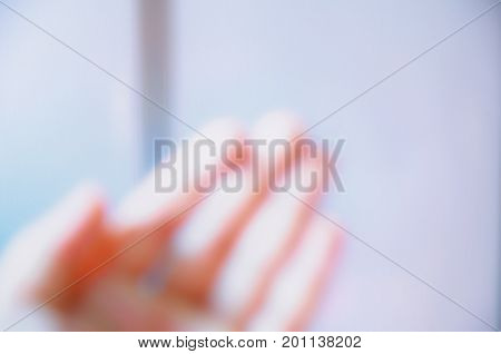 hands praying from god prayer hand for charity blured picture selective focus silhouette