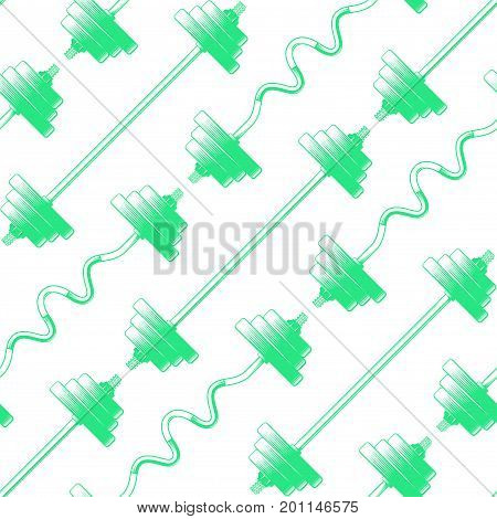Seamless pattern fitness barbell, sport background, vector illustration