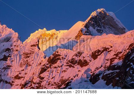 Beautiful mountains landscapes in Cordillera Huayhuash, Peru, South America