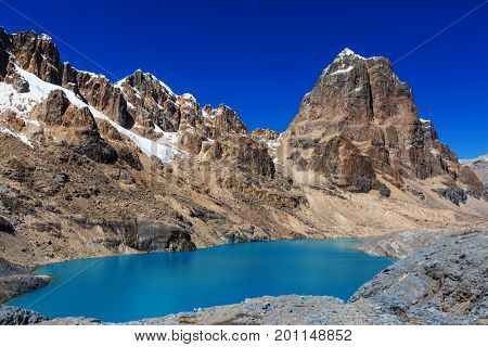 Beautiful mountains landscapes in Cordillera Huayhuash, Peru, South America