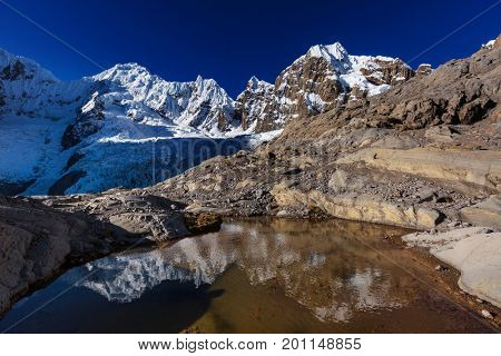 Beautiful mountains landscapes in Cordillera Huayhuash, Peru, South America