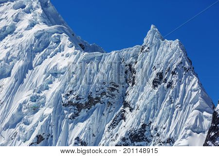 Beautiful mountains landscapes in Cordillera Huayhuash, Peru, South America