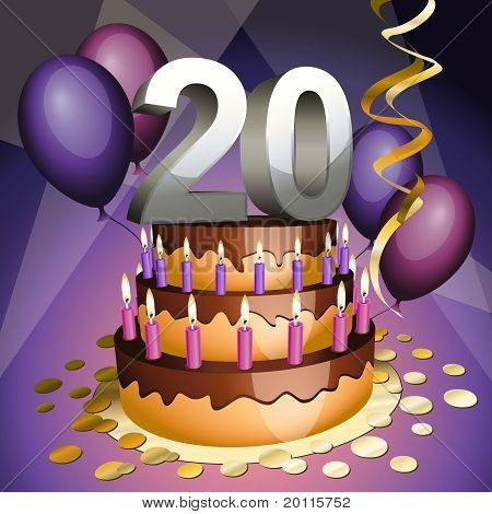 Zwanzigsten Geburtstag Kuchen
