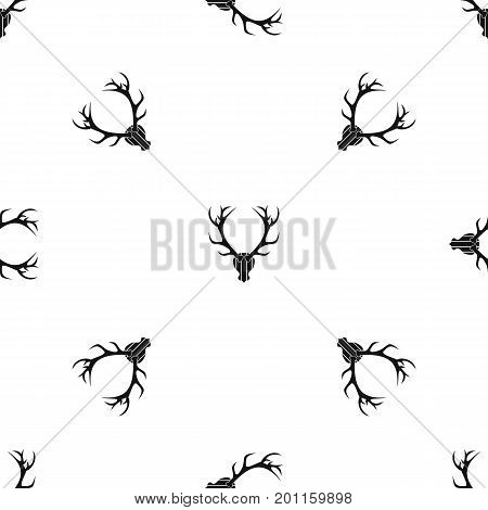 Deer antler pattern repeat seamless in black color for any design. Vector geometric illustration