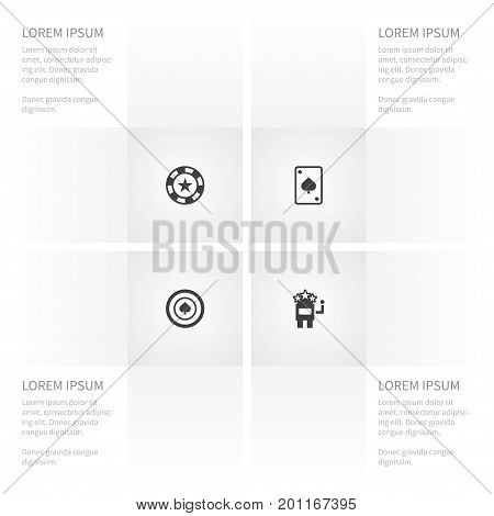 Icon Casino Set Of Spades, Peaks, Slot Machine And Other Vector Objects