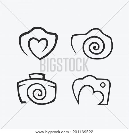 Photos Logo. Camera logo vector set. Trendy Hipster camera. photo icon