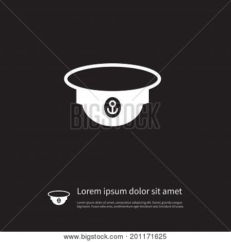 Header Vector Element Can Be Used For Captain, Hat, Seaman Design Concept.  Isolated Seaman Icon.