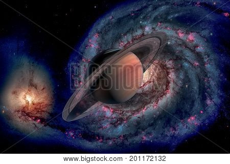 Solar System - Saturn. It Is The Sixth Planet From The Sun.
