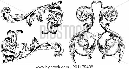 Vintage ornament, baroque ornament, scroll ornament, engraving ornament, border ornament, floral ornament, retro pattern, antique pattern, style acanthus pattern, foliage pattern, swirl pattern decorative pattern, filigree pattern. vector