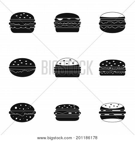 Cheeseburger icon set. Simple set of 9 cheeseburger vector icons for web isolated on white background