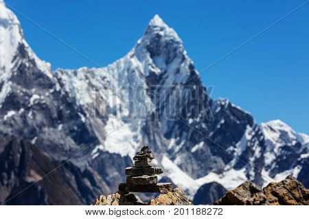 Beautiful mountains landscapes in Cordillera Huayhuash, Peru, South America