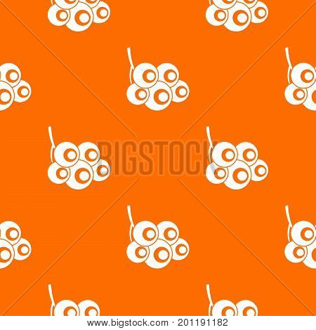 Viburnum branch pattern repeat seamless in orange color for any design. Vector geometric illustration