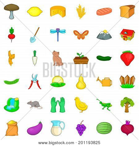 Region icons set. Cartoon style of 36 region vector icons for web isolated on white background