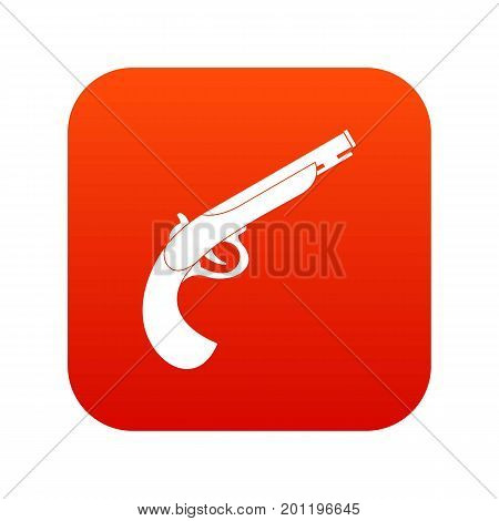 Gun icon digital red for any design isolated on white vector illustration
