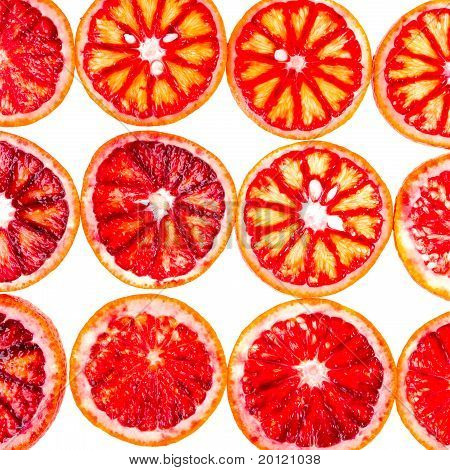 Řádky plátky krev Orange