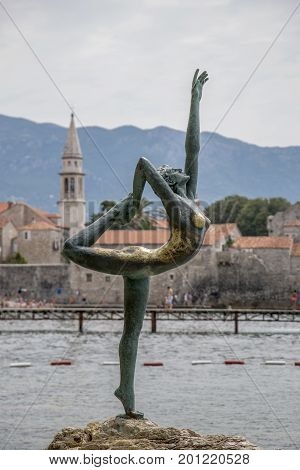 BUDVA, MONTENEGRO - AUGUST 03, 2017:Sculpture 