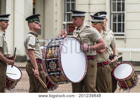 London, the UK - May 2016: Your majesty guards at Whitehall