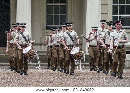 London, the UK - May 2016: Your majesty guards at Whitehall
