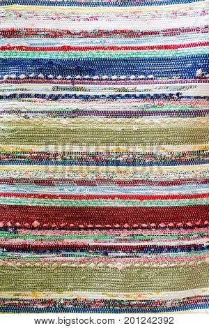 Handmade Woven Runner With Fabric Scrap