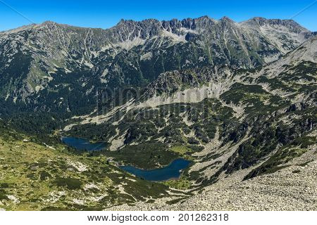 Amazing Landscape of Vasilashki lakes and Polezhan peak, Pirin Mountain, Bulgaria