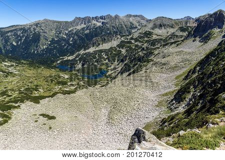 Amazing Landscape of Vasilashki lakes and Polezhan peak, Pirin Mountain, Bulgaria