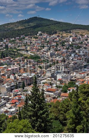 Panoramic view of Lamia City, Central Greece