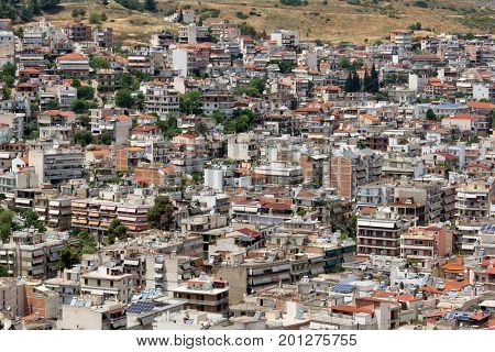Panoramic view of Lamia City, Central Greece