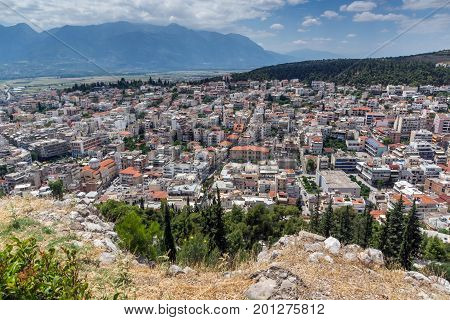 Panoramic view of Lamia City, Central Greece