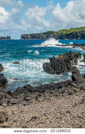 A view of Keanae Point in Maui Hawaii.