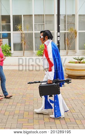 Street Actor Dressed Like Elvis On Calcadao De Londrina