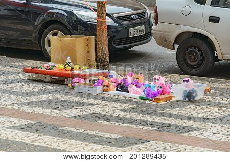 Toys Being Sold On Streets Of Londrina Downtown
