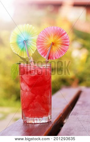 Raspberry Drink. Useful Wild Berry, Vitamins Summer.
