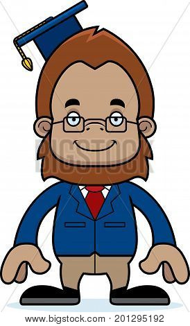 Cartoon Smiling Teacher Sasquatch