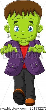 Vector illustration of Cartoon Frankenstein isolated on white background