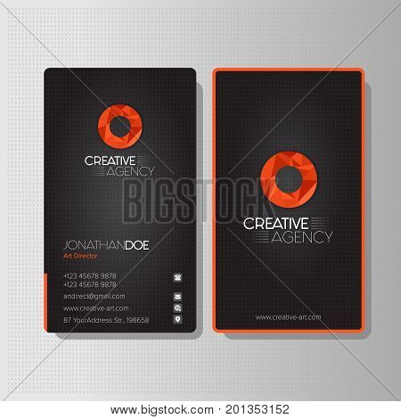 Modern Creative Agency Vertical Business Card Vector