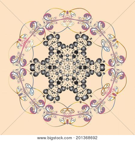 Snowflake isolated on pink background. Snowflake Icon. Snowflake Vector illustration. Winter mandala.