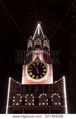Lighting Decoration As Landmarks Of The World In The City Of Gomel During New Year Festival Celebrat